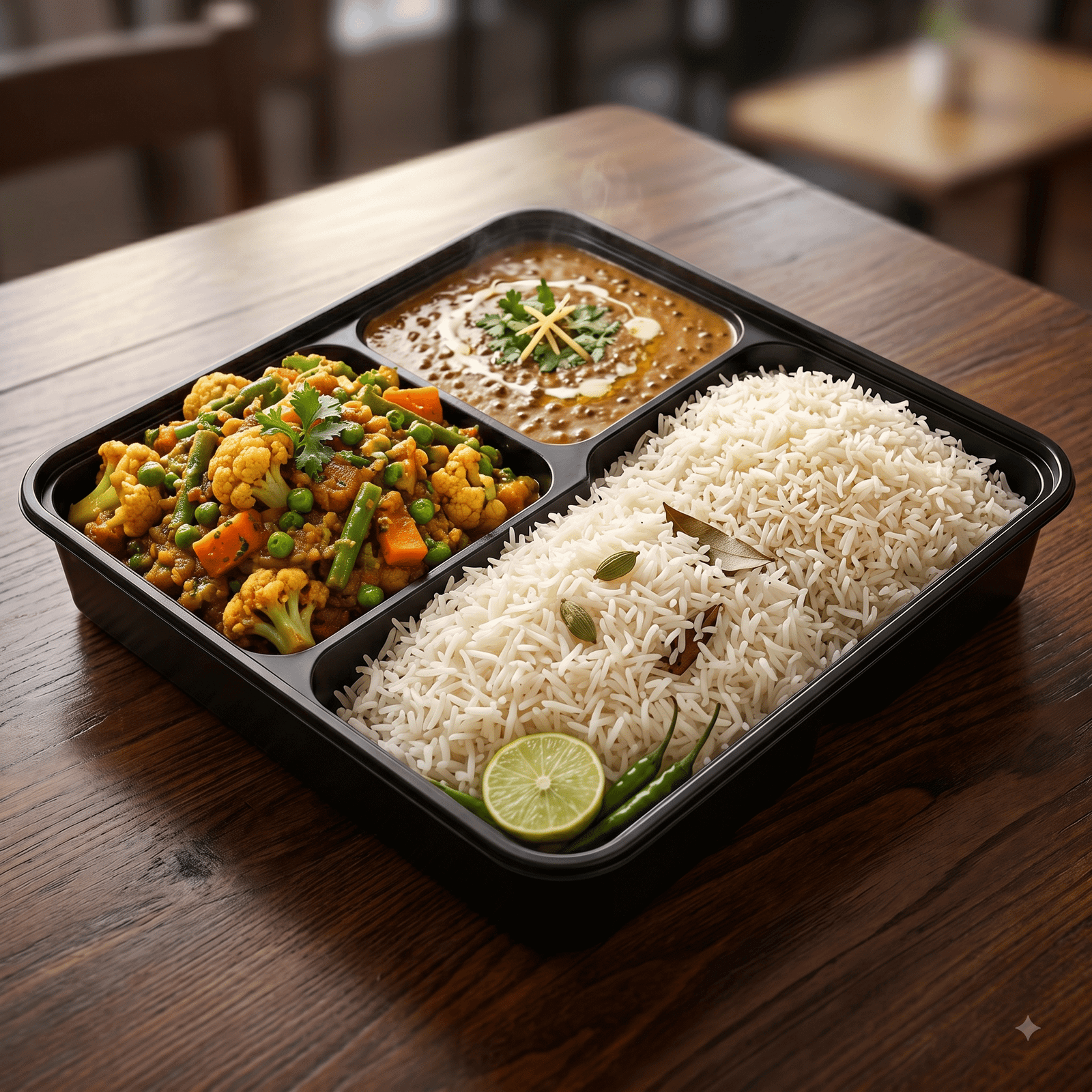 Dal Makhani Combo (Dal+ Veg +Rice)